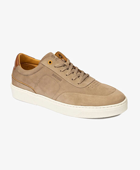 Erkek Vizon Hakiki Deri Sneaker Ayakkabı