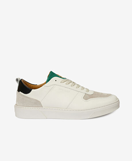 Erkek Beyaz Hakiki Deri Sneaker Ayakkabı