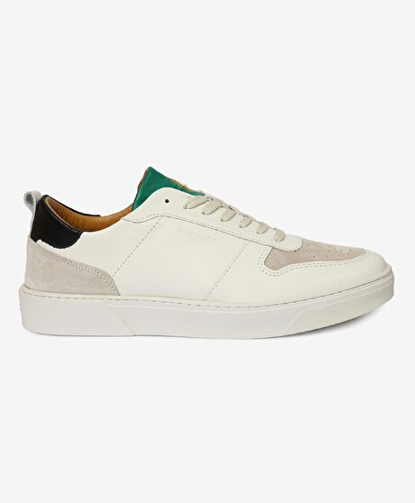 Erkek Beyaz Hakiki Deri Sneaker Ayakkabı