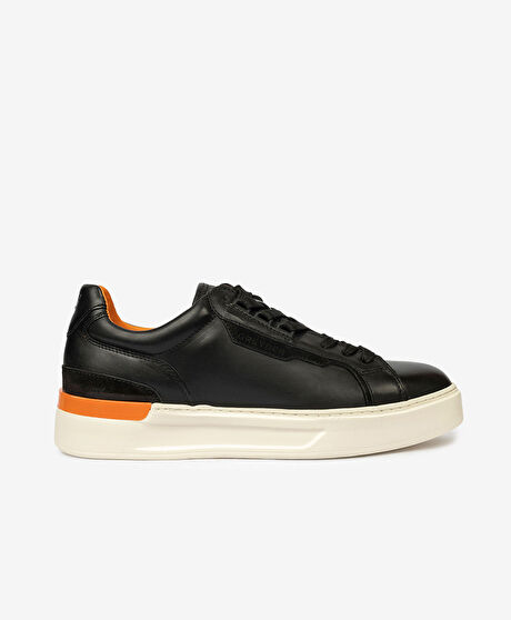 Erkek Siyah Hakiki Deri Sneaker Ayakkabı