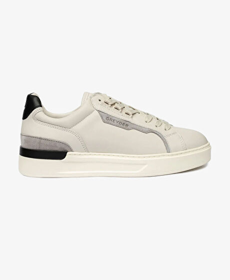 Erkek Kirli Beyaz Hakiki Deri Sneaker Ayakkabı