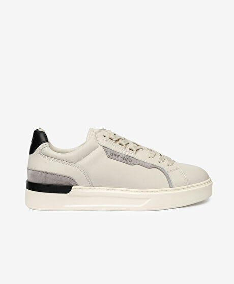 Erkek Kirli Beyaz Hakiki Deri Sneaker Ayakkabı