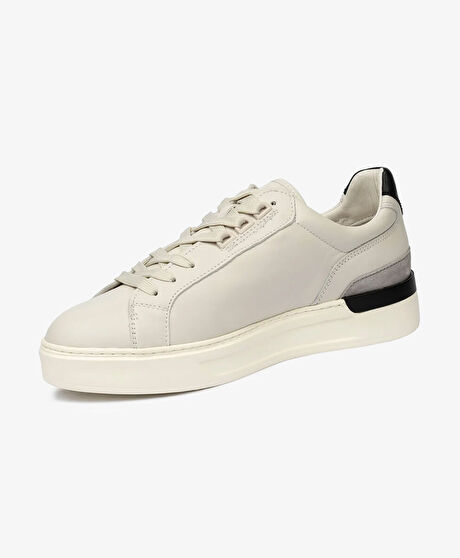 Erkek Kirli Beyaz Hakiki Deri Sneaker Ayakkabı