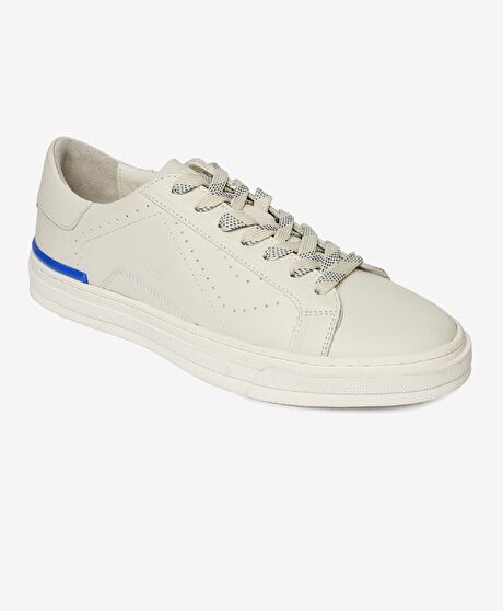 Erkek Beyaz Hakiki Deri Sneaker Ayakkabı