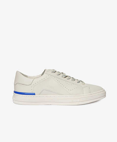 Erkek Beyaz Hakiki Deri Sneaker Ayakkabı