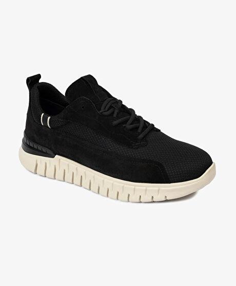 Erkek Siyah Hakiki Deri Spor Ayakkabı