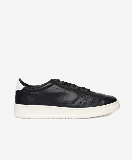 Erkek Siyah Hakiki Deri Sneaker Ayakkabı