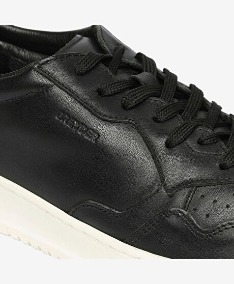 Erkek Siyah Hakiki Deri Sneaker  Ayakkabı