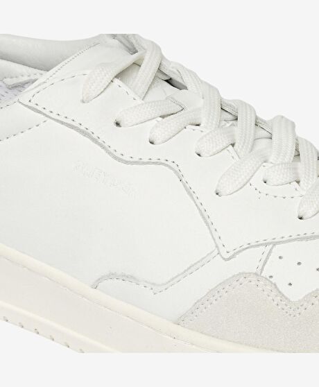 Erkek Beyaz Yeşil Hakiki Deri Sneaker Ayakkabı