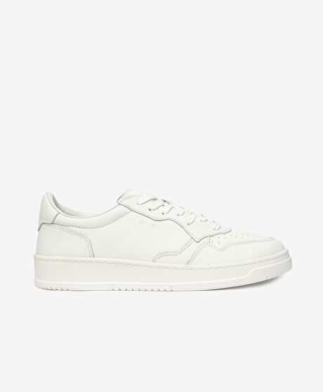 Erkek Beyaz Hakiki Deri Sneaker Ayakkabı