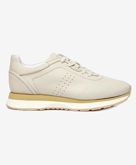 Erkek Beyaz Hakiki Deri Sneaker Ayakkabı