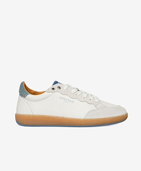 Erkek Beyaz Hakiki Deri Sneaker Ayakkabı
