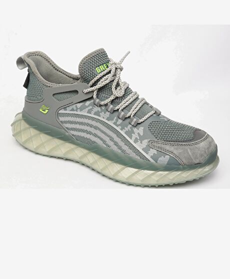 Erkek Gri Hakiki Deri Spor Ayakkabı