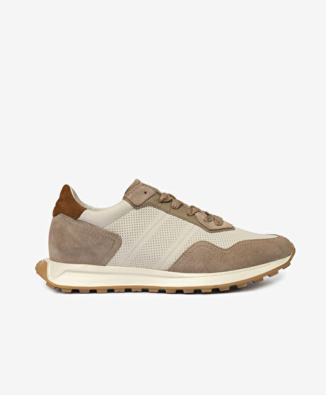 Erkek Koyu Vizon Hakiki Deri Sneaker Ayakkabı