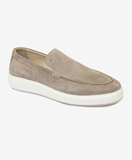 Erkek Vizon Hakiki Deri Loafer Ayakkabı