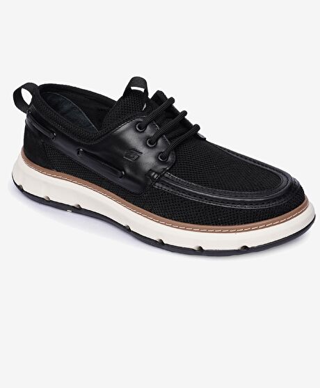 Erkek Siyah Hakiki Deri Casual Ayakkabı