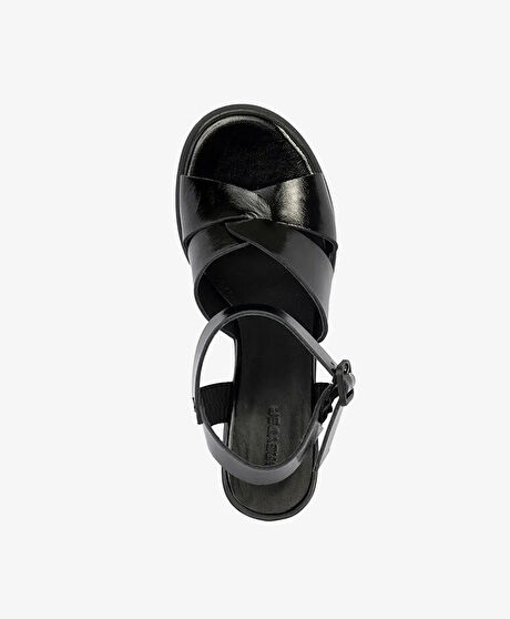 Kadın Siyah Hakiki Deri Sandalet