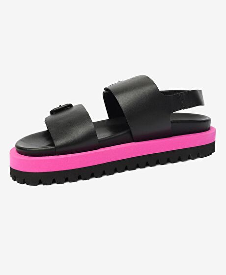 Kadın Siyah Hakiki Deri Sandalet