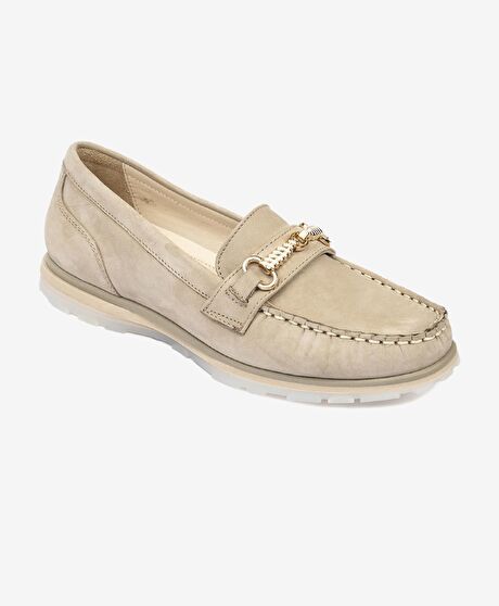 Kadın Vizon Hakiki Deri Loafer Ayakkabı
