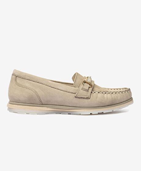 Kadın Vizon Hakiki Deri Loafer Ayakkabı