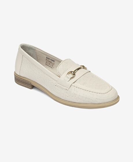 Kadın Kirli Beyaz Hakiki Deri Casual Ayakkabı