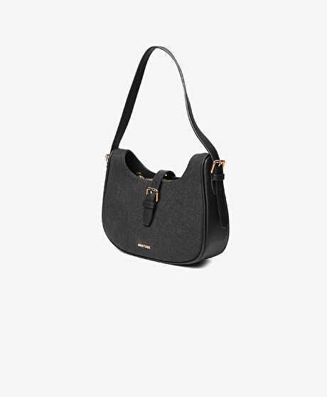 Kadın Siyah Tek Bölmeli Kol Çantası