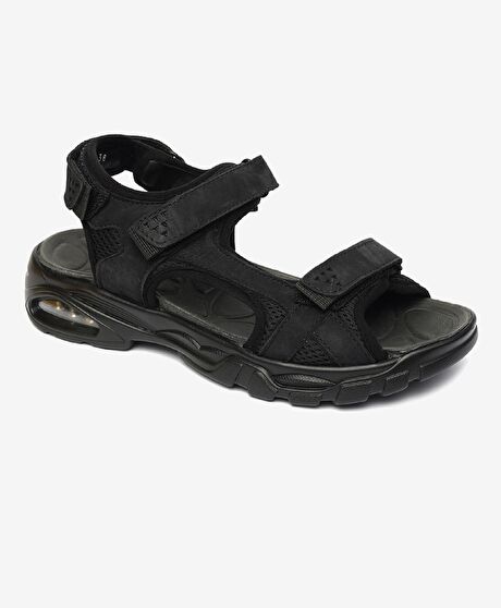 Kadın Siyah Hakiki Deri Sandalet