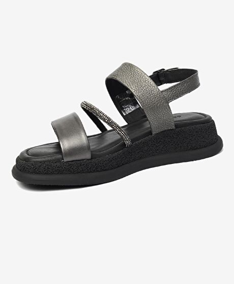 Kadın Çelik Hakiki Deri Sandalet