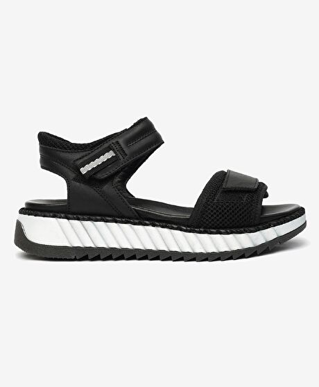 Kadın Siyah Hakiki Deri Sandalet