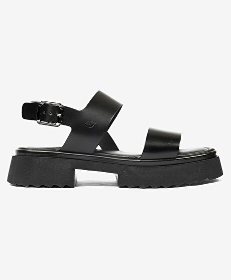 Kadın Siyah Hakiki Deri Sandalet