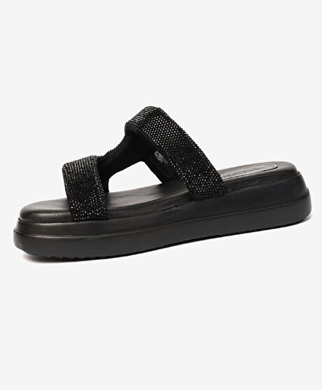 Kadın Siyah Hakiki Deri Terlik