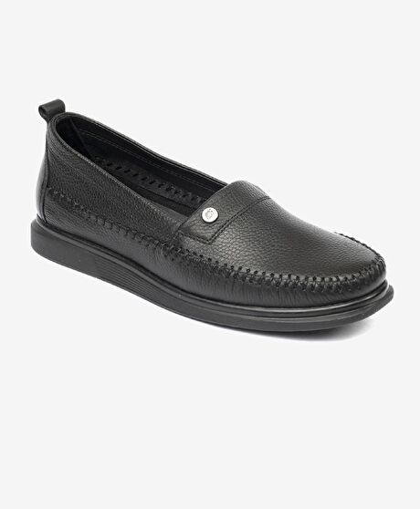 Kadın Siyah Hakiki Deri Casual Ayakkabı