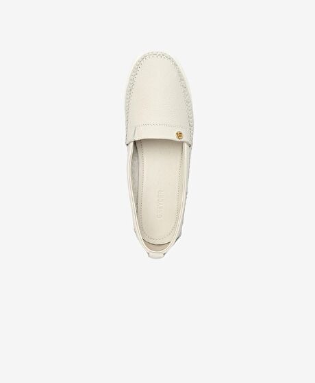 Kadın Kirli Beyaz Hakiki Deri Casual Ayakkabı