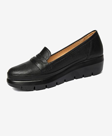 Kadın Siyah Hakiki Deri Casual Ayakkkabı