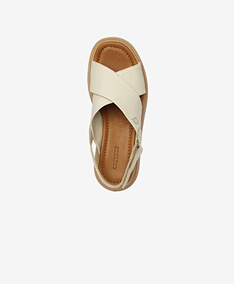 Kadın Beyaz Hakiki Deri Sandalet