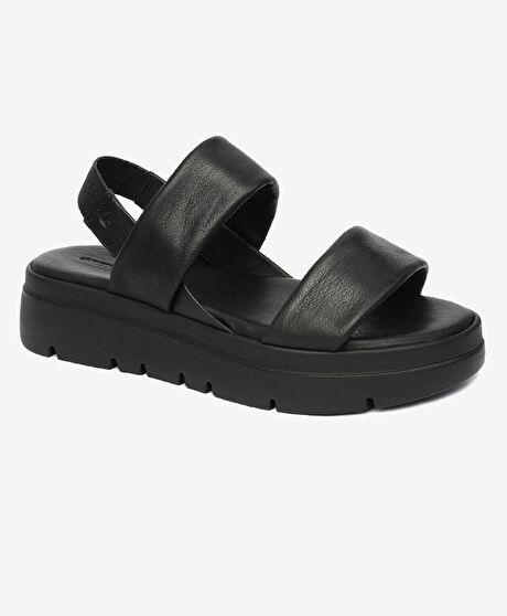 Kadın Siyah Hakiki Deri Sandalet