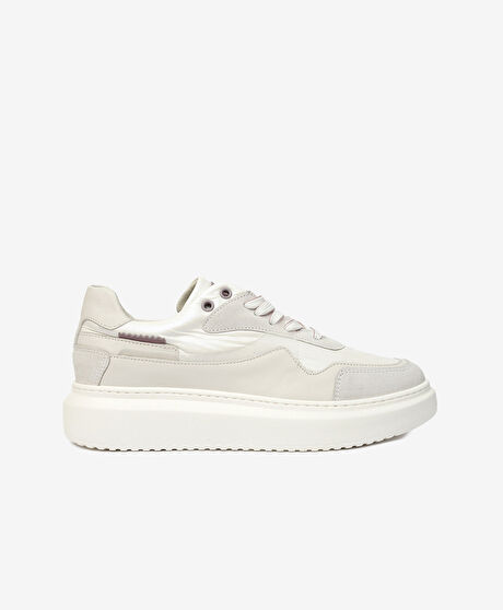 Kadın Beyaz Hakiki Deri Sneaker Ayakkabı