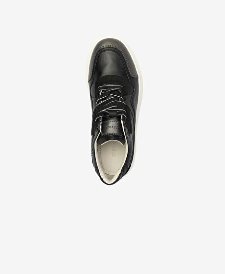 Kadın Siyah Hakiki Deri Sneaker Ayakkabı