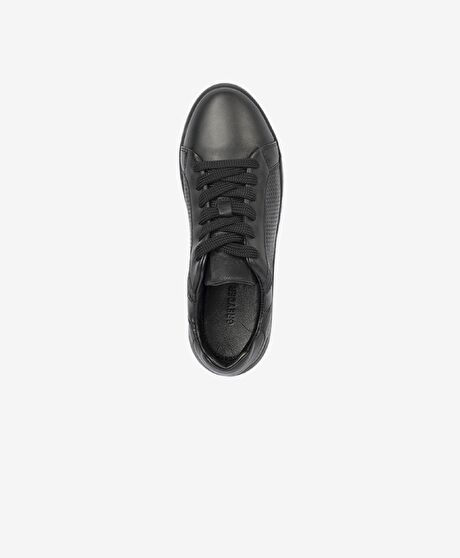 Kadın Siyah Hakiki Deri Sneaker Ayakkabı