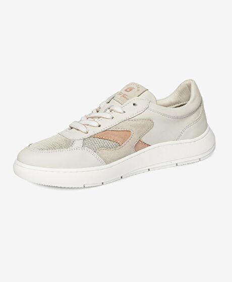 Kadın Kirli Beyaz Hakiki Deri Sneaker Ayakkabı