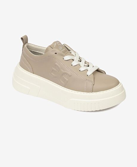 Kadın Vizon Hakiki Deri Sneaker Ayakkabı