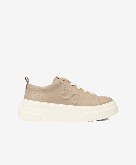 Kadın Vizon Hakiki Deri Sneaker Ayakkabı