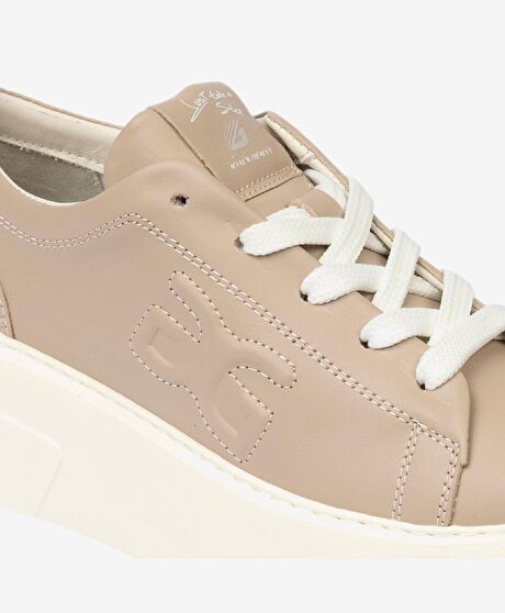 Kadın Vizon Hakiki Deri Sneaker Ayakkabı