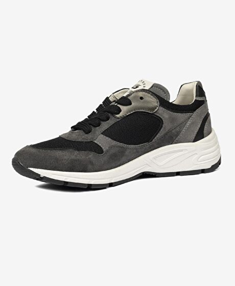 Kadın Antrasit Hakiki Deri Spor Ayakkabı