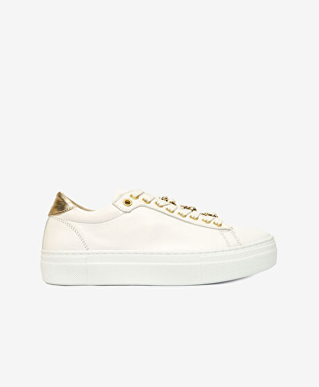 Kadın Beyaz Hakiki Deri Sneaker Ayakkabı