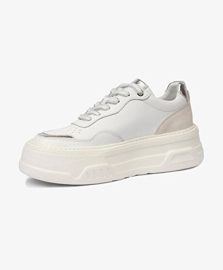 Kadın Beyaz Gümüş Sneaker Ayakkabı