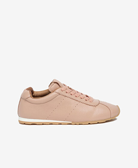 Kadın Pudra Hakiki Deri Sneaker Ayakkabı