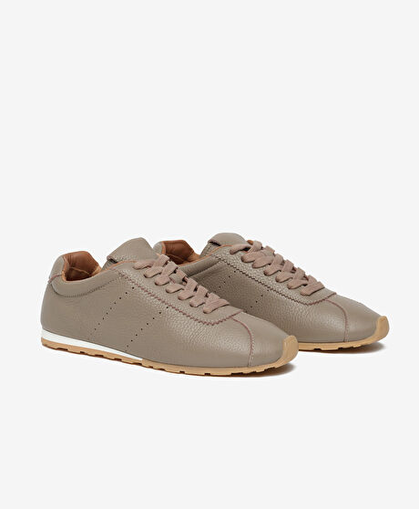 Kadın Vizon Hakiki Deri Sneaker Ayakkabı