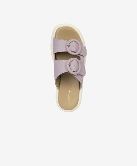 Kadın Lila Hakiki Deri Terlik