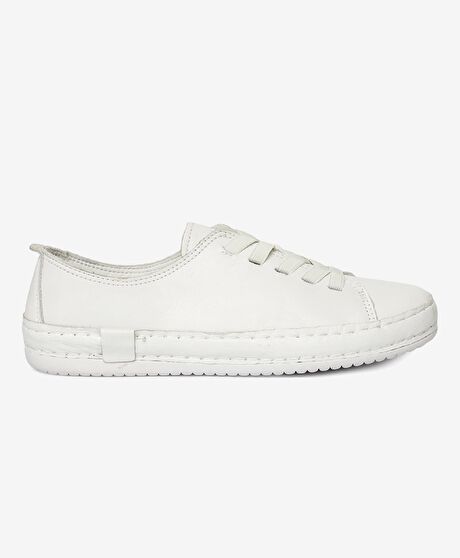 Kadın Beyaz Hakiki Deri Casual Ayakkabı